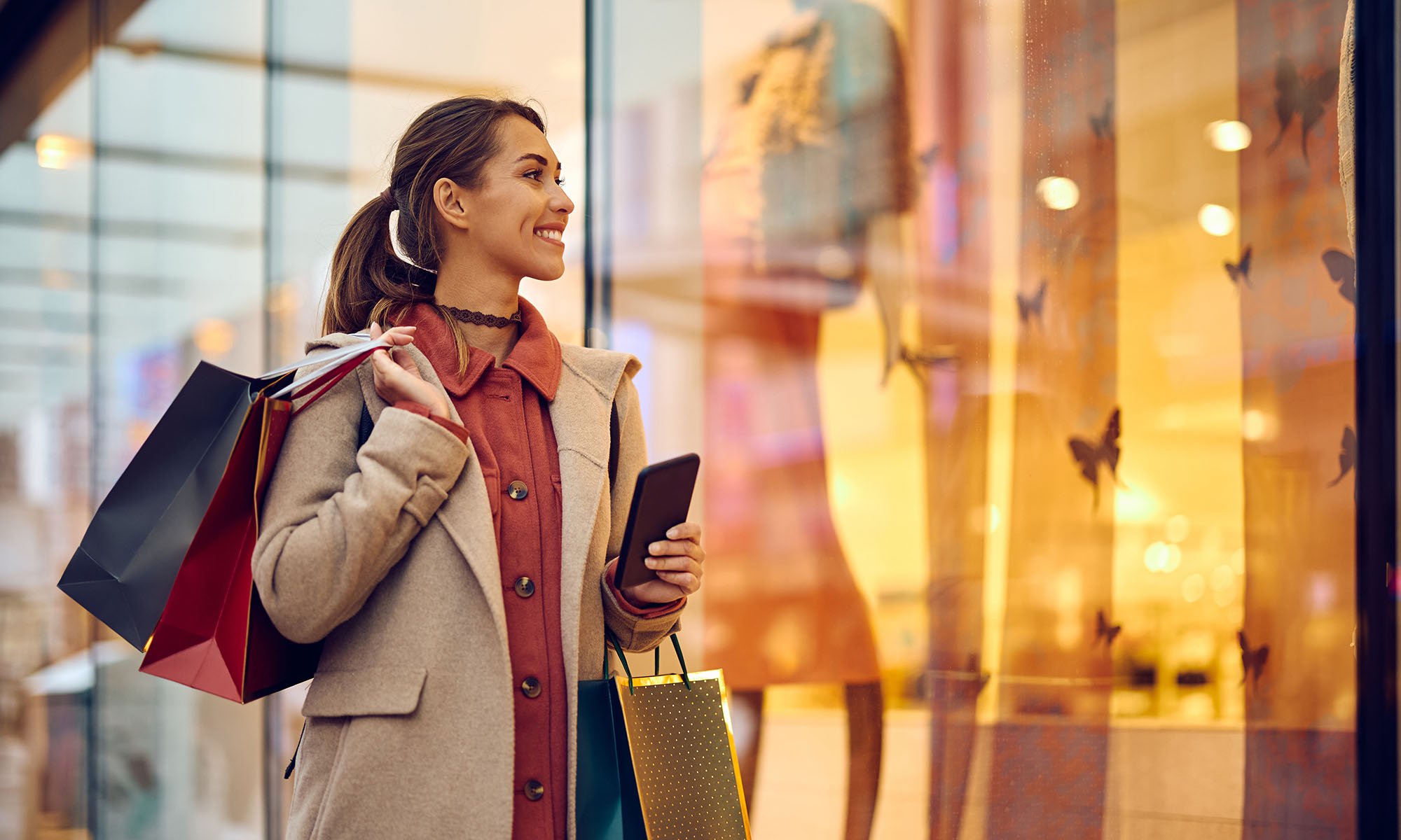 young woman shopping