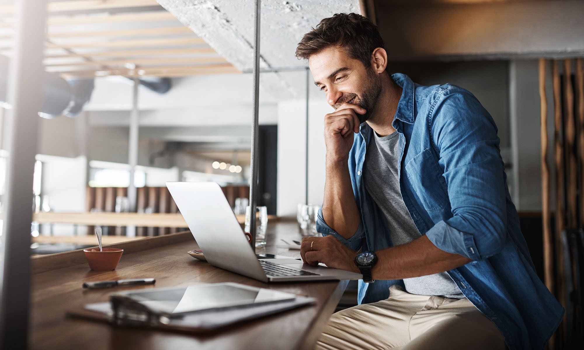 business man purchasing online