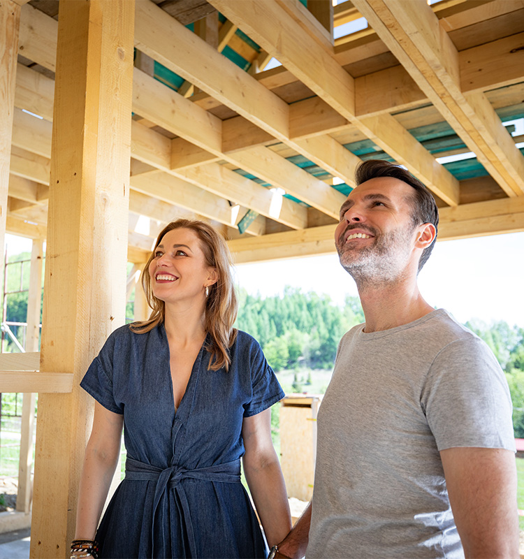 veteran couple in house under construction